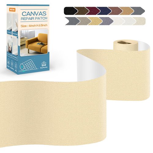 KING MOUNTAIN Canvas Repair Tape - Waterproof Self-Adhesive Patch for Outdoor Gear | 4" x 63" (Beige)