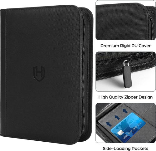 Card Binder 4 Pocket - Premium PU Zipper Holder with 288 Pockets for TCG, MTG & Sports Cards