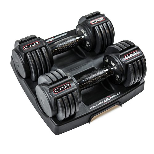CAP 12.5 lb Pair ADJUSTABELL Adjustable Dumbbell with Contoured Full Rotation Handle, Honeycomb Design, Black