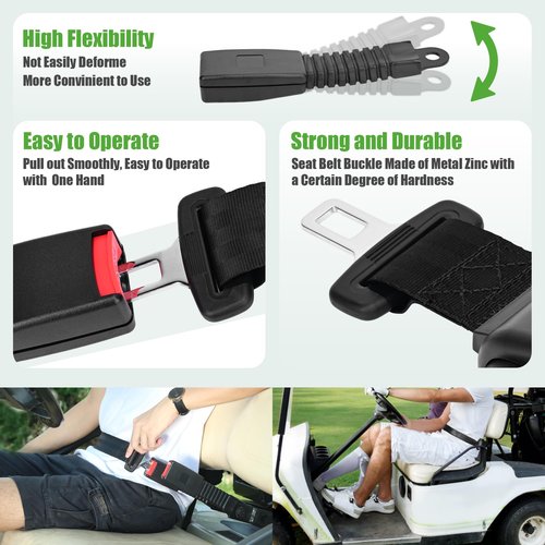 10L0L 4 PCS Universal Retractable Golf Cart Seat Belts Kit for Yamaha Club Car EZGO Go-Kart ATV UTV etc. Fits Installed in Front or Rear Seat (Not Include Bracket)