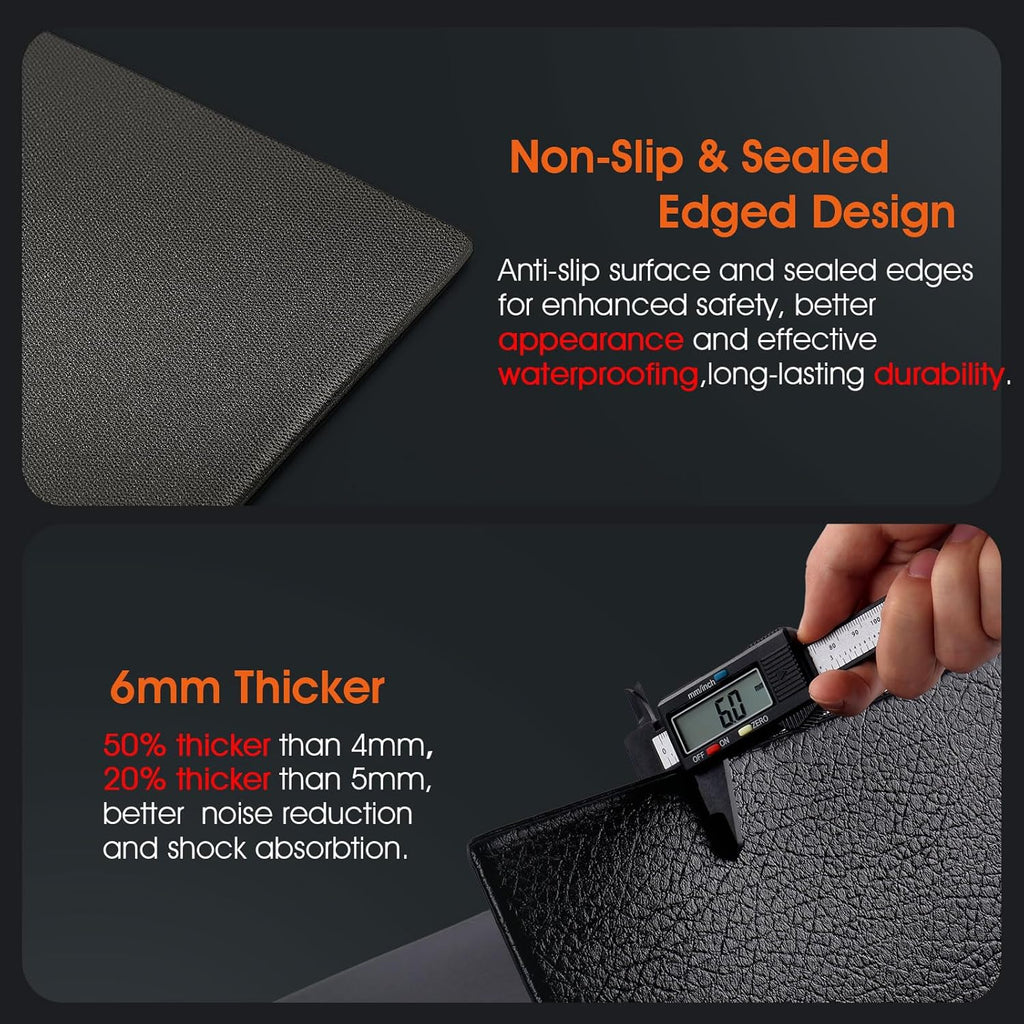 Skiennix Walking Pad Mat - 57" x 25" Waterproof, Non-Slip, Thick 6MM Rubber Foam for Carpet & Hardwood Floors