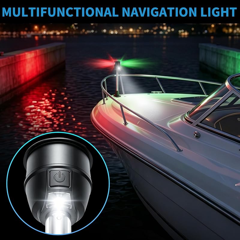 Boat Navigation Lights Red & Green LED Bow Light with 225° Visibility