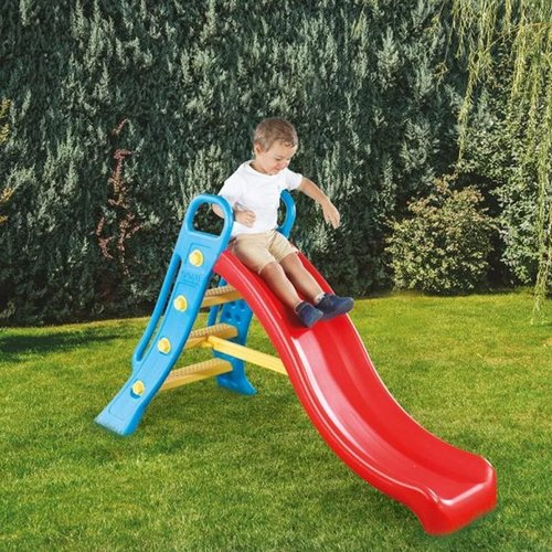 DOLU Big Water Slide - Colorful Outdoor Plastic Slide for Kids | Garden Hose Attachment, Indoor Use