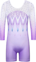 BAOHULU Gymnastics Leotards for Girls Christmas Long Sleeve Shiny Sequins Kids Biketards with Shorts Dance Unitards