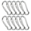 10 PCS Heavy Duty Carabiner Clips, 1360lbs 304 Stainless Steel Carabiners,3.16 inch D-Ring Snap Hook Keychain Spring Clips for Gym,Plant Hanging, Outdoor Camping, Hiking.