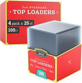 Cardboard Gold | 100pt Top Loaders for Cards - Premium 3x4 Inch Protectors - 100 Count Crystal Clear Sleeves