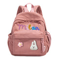 JUPPE Personalized Corduroy Kids Backpack, Custom Name Schoolbag, Preschoolers and Elementary School Students, Available in Medium and Small Sizes, Ages 1-6 or 3-14
