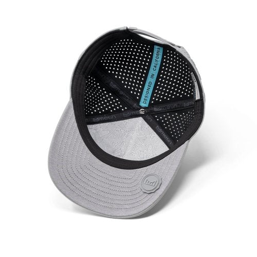 melin Odysea Stacked Hydro, Heather Grey, Men's Performance Snapback Hats, Water-Resistant Fitted Baseball Caps for Men & Women, Golf, Running, or Workout Hat, Medium-Large