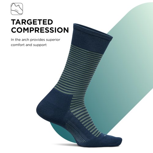 Feetures Everyday Max Cushion Crew Sock for Men - Moisture-Wicking Socks - Uptown Sage, Large (1 Pair)