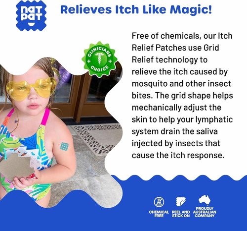 Buzzpatch Magic Patch Itch Relief Stickers - Effective Insect Bite Patches for Mosquitos, Ticks & More - 32 Count