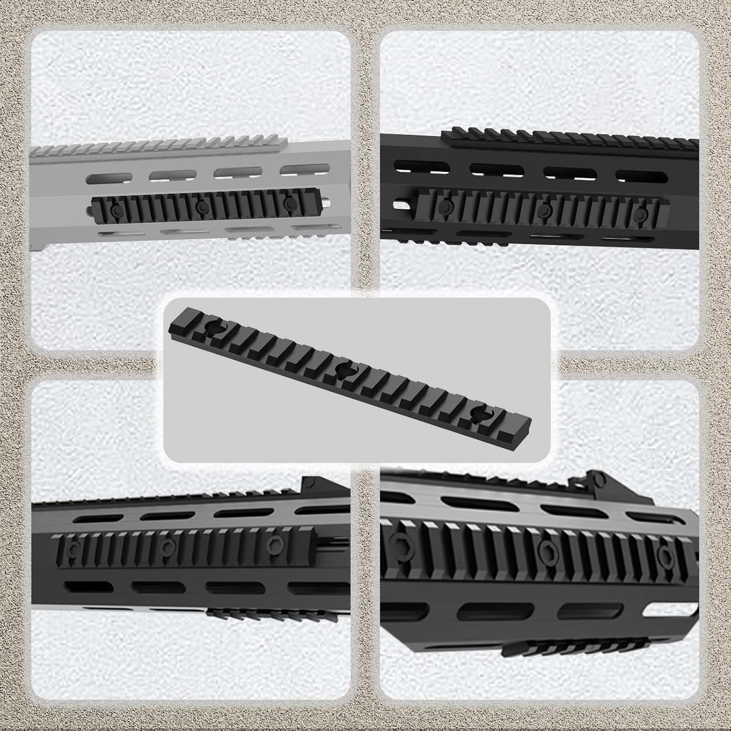 Skiennix Aluminum Picatinny Rail Accessories - Sturdy Mlok Guide Rail, 7/10/14 Inch, Easy Install with T-Nuts & Screws