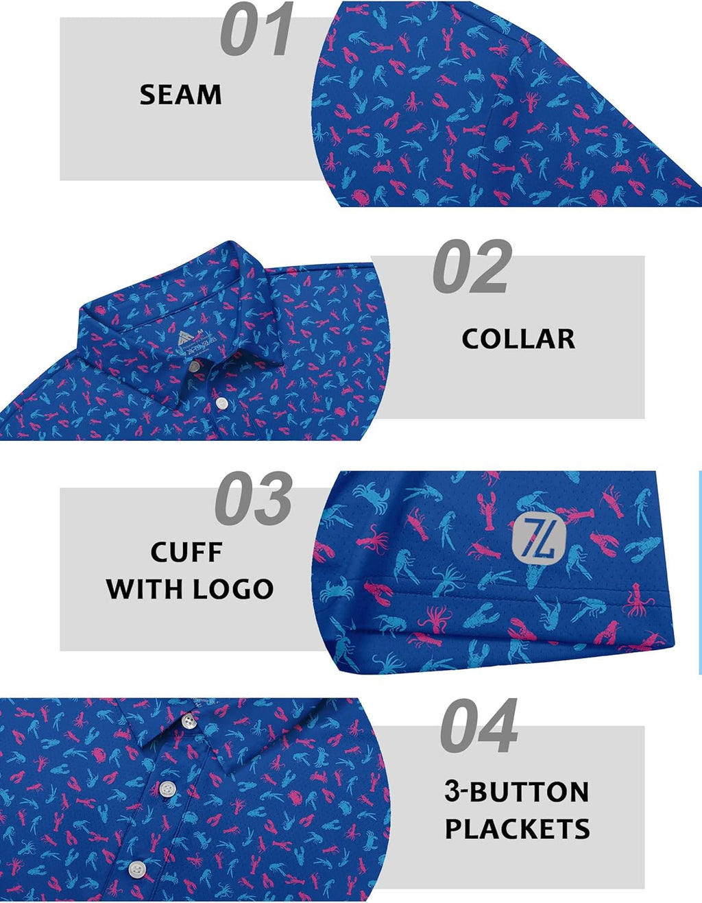 ZITY Men's Golf Shirts - Short Sleeve Performance Polo | Moisture-Wicking Casual Collared Design