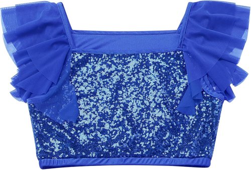 Lyrical Dance Dress - Sparkly Sequins Crop Top with Tiered Chiffon Midi Skirt | Women's Contemporary Outfit