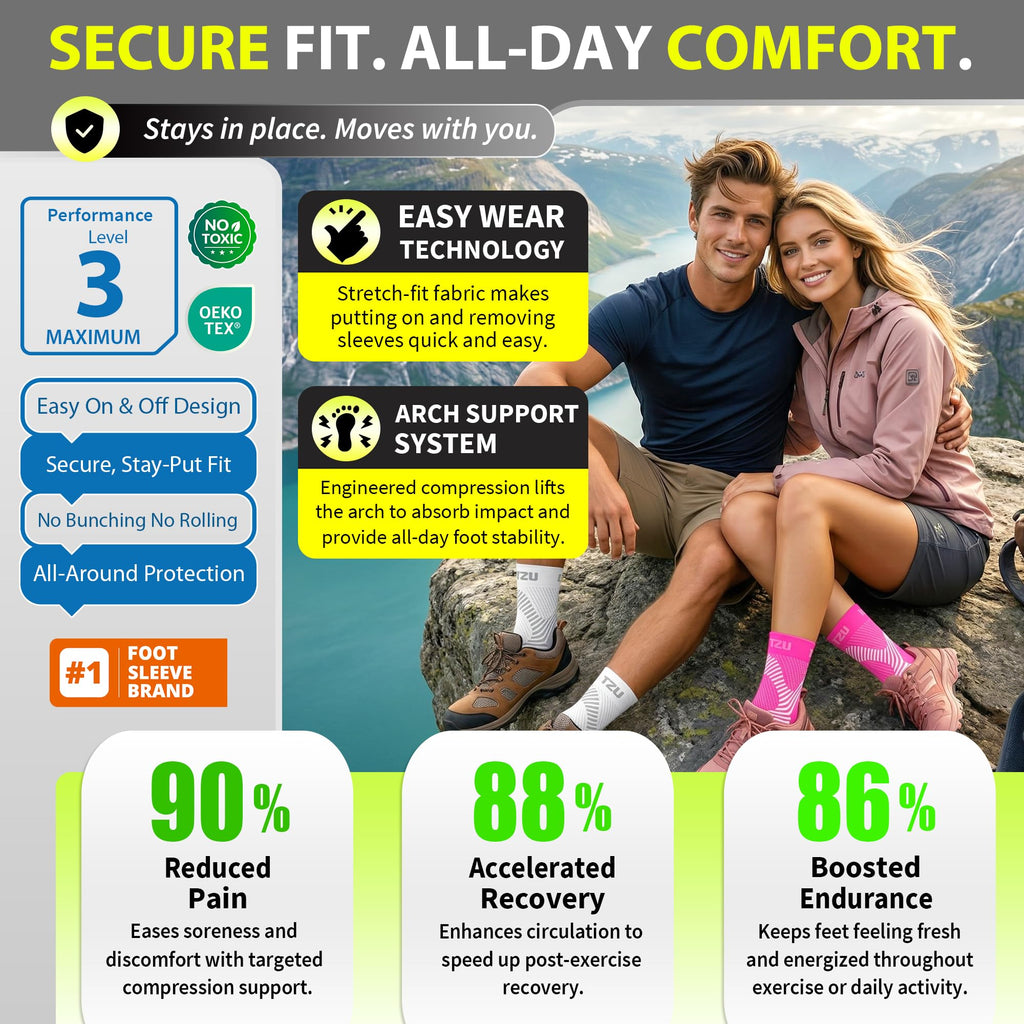 BLITZU Compression Socks for Plantar Fasciitis, Achilles Tendonitis, Arthritis Relief, Ankle Brace Compression Sleeve with Foot Arch Support, Ankle Wrap for Women, Men, Swelling & Heel Pain White XXL