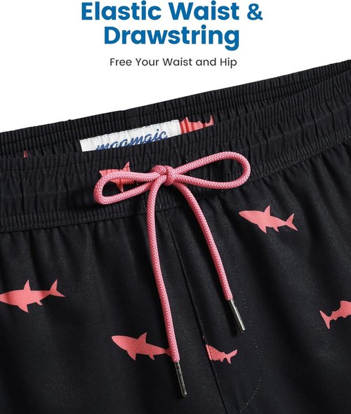 Maamgic Men's Swim Trunks - 2 in 1 7 Inch Board Shorts for Ultimate Comfort and Style