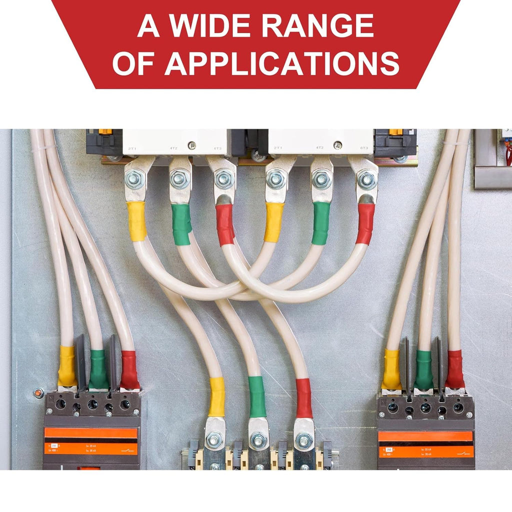 Sanuke 10-Pack 8 AWG Tinned Copper Wire Lugs - Marine Grade Battery Cable Ends with Heat Shrink Tubing
