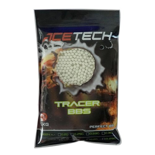 ACETECH 6mm Tracer BB 4000/5000 Count Glow in The Dark Precision Plastic Rounds for Airsoft (Green, 0.25g)