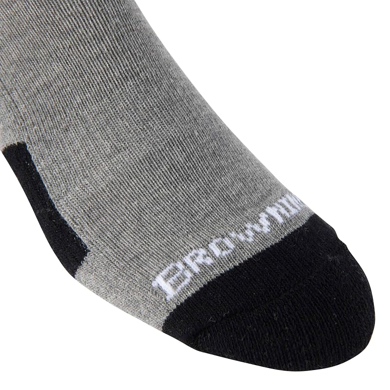 Browning 3-Pack Everyday Crew Socks Heather Gray Size Large
