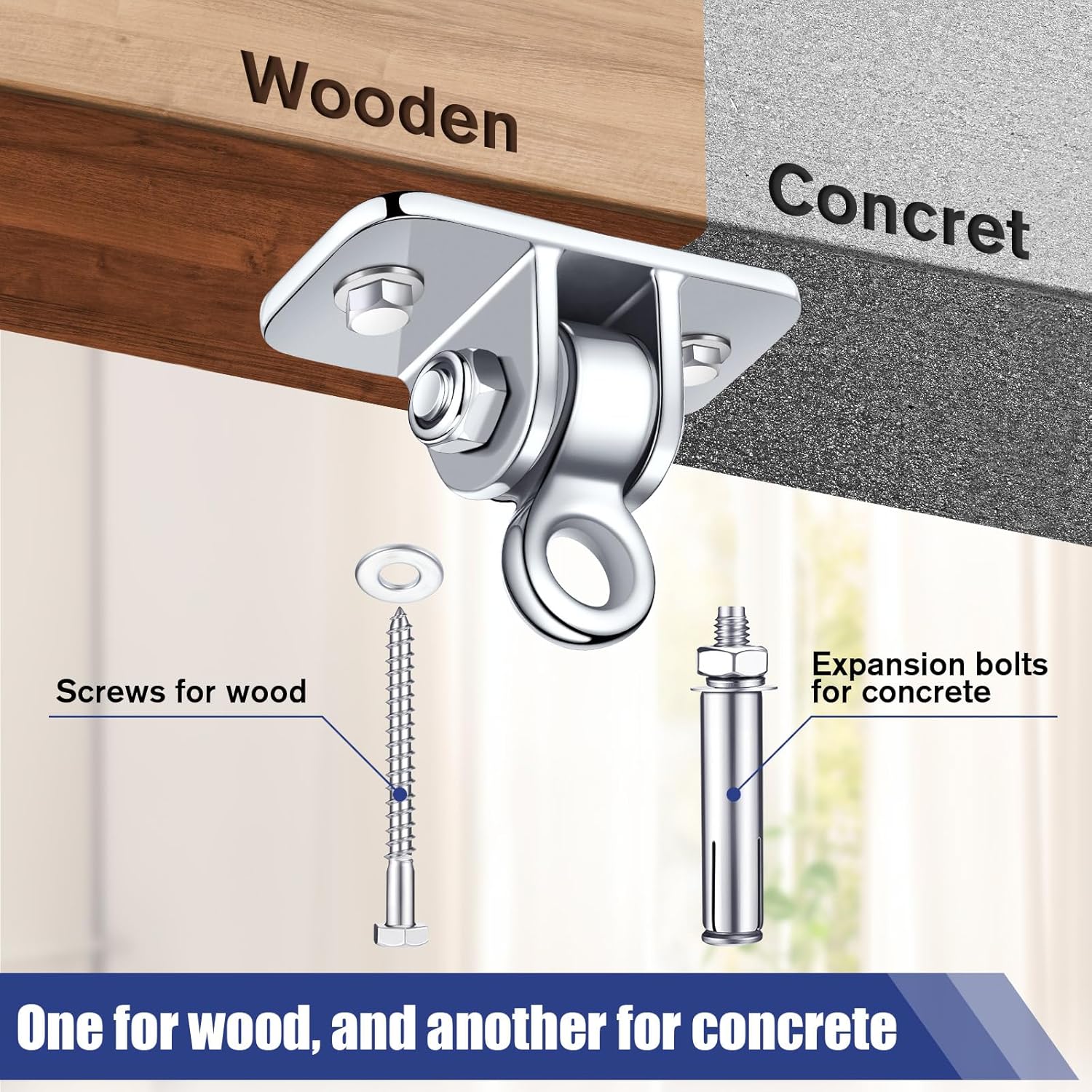 Tandefio Swing Hangers - Heavy-Duty 1800 lb Capacity for Indoor/Outdoor Use | Stainless Steel Finish