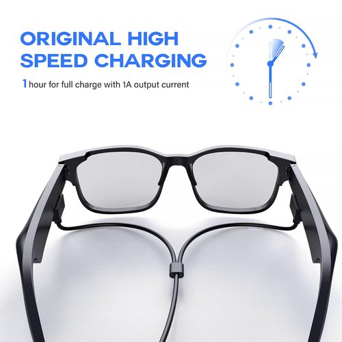 Compatible with BLESSOURCE Smart Glasses Charger, Magnetic Replacement Charger Compatible for BLESSOURCE E13 Smart Glasses (Black)