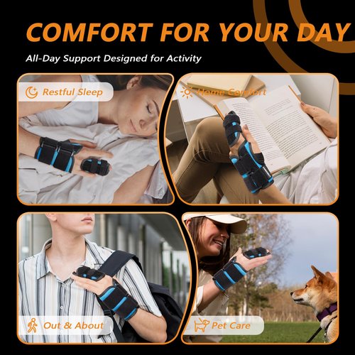 VIGORFIT 2 Finger Splint for Trigger Finger, Broken Fingers, Knuckle Sprains - Double Finger Support for Index, Middle, Ring Finger, Unisex Sizes, Right Hand, M