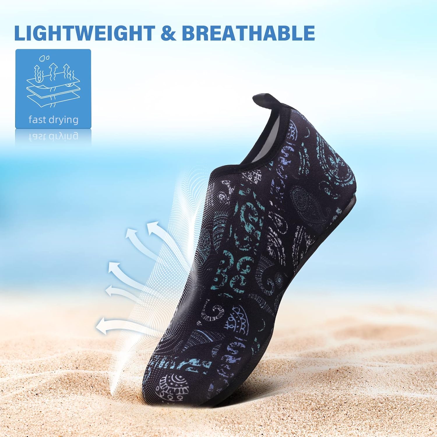 Skiennix Water Shoes - Quick-Dry Aqua Socks for Swim & Beach | Adult & Youth Sizes Available