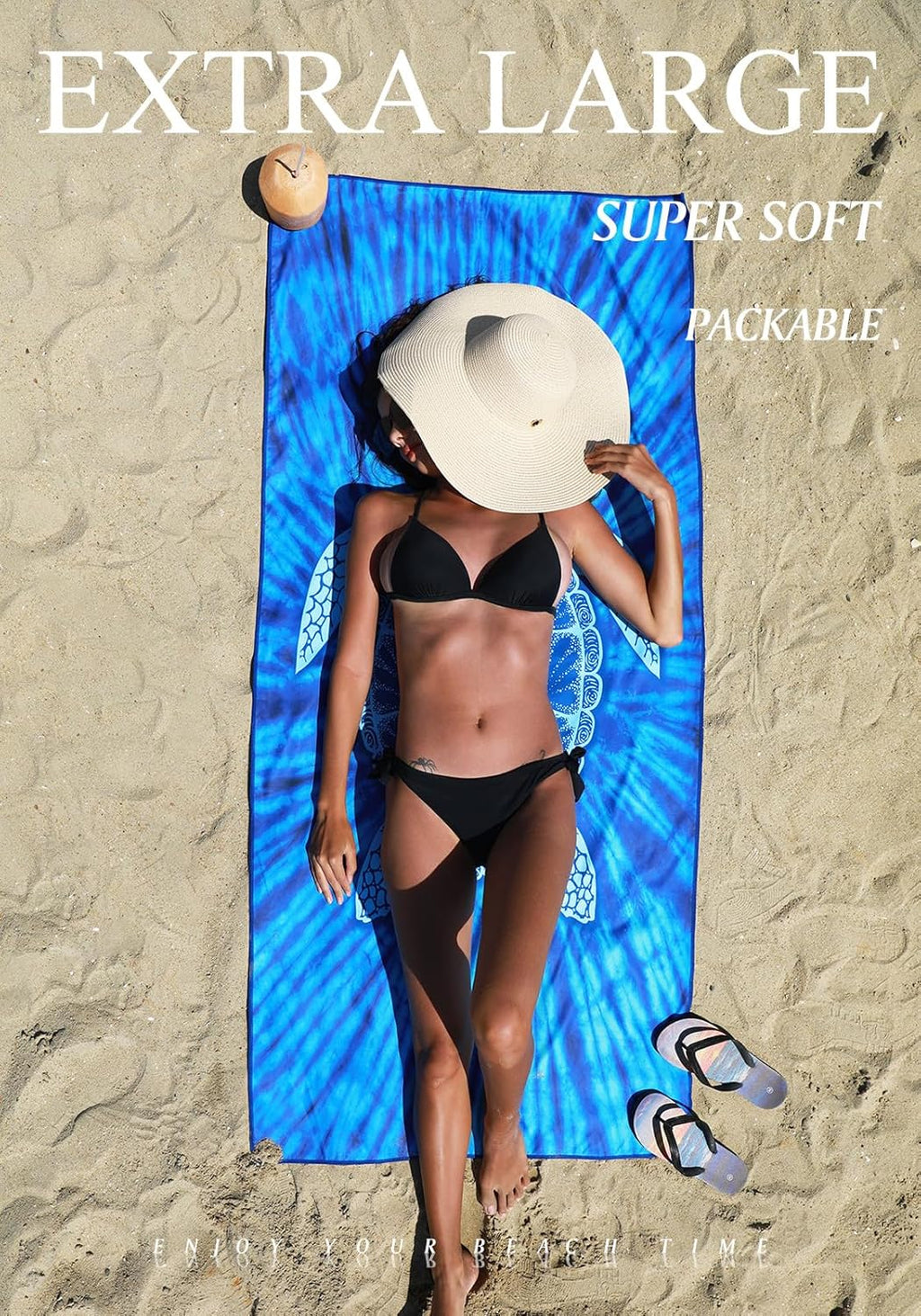 Skiennix Microfiber Beach Towels - Lightweight, Quick-Dry & Sand-Free | Large 2-Pack for Travel & Gym