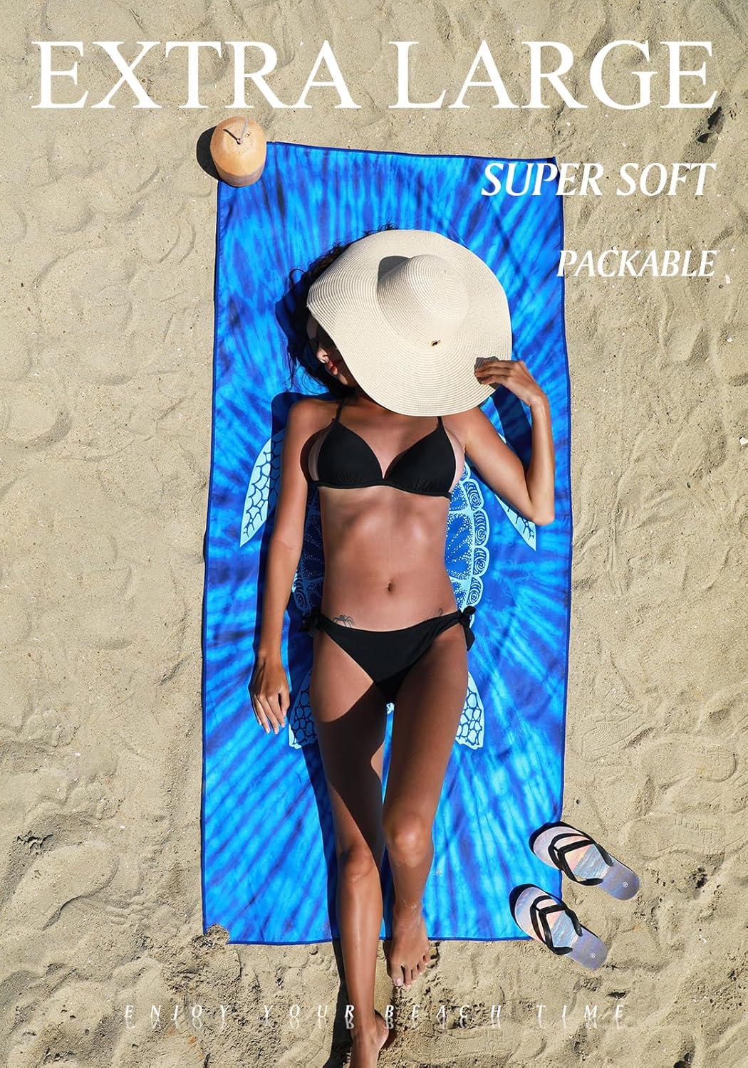 Skiennix Microfiber Beach Towels - Lightweight, Quick-Dry & Sand-Free | Large 2-Pack for Travel & Gym
