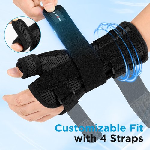 NEENCA Carpal Tunnel Wrist Brace with Thumb Support, Medical Grade Night Support Thumb Spica Splint for Arthritis, Tendonitis & De Quervain’s ((XL/XXL/XXXL, Left Hand))