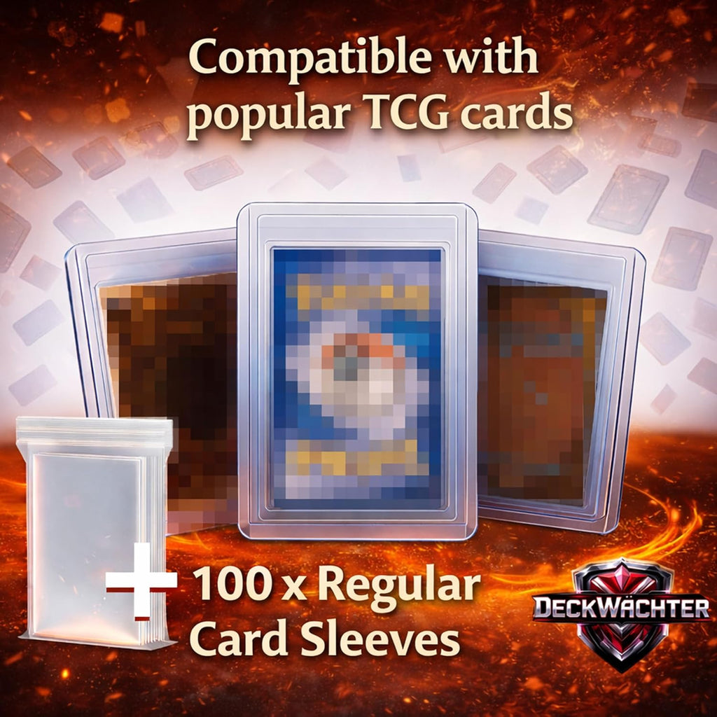 Skiennix Top Loaders & Penny Sleeves - 200 Clear Trading Card Protectors | 3" x 4", 35PT