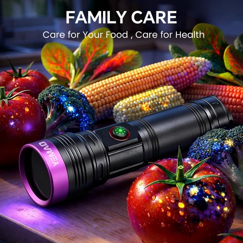 20W 365nm UV Flashlight Rechargeable,5000mAh Black Light Flashlight,Powerful Ultraviolet Blacklight,UV Lamp for Pet Urine Detection,Scorpion,Resin Curing,Yooperlite,Blood Tracking,Hotel hygiene,ACLeak