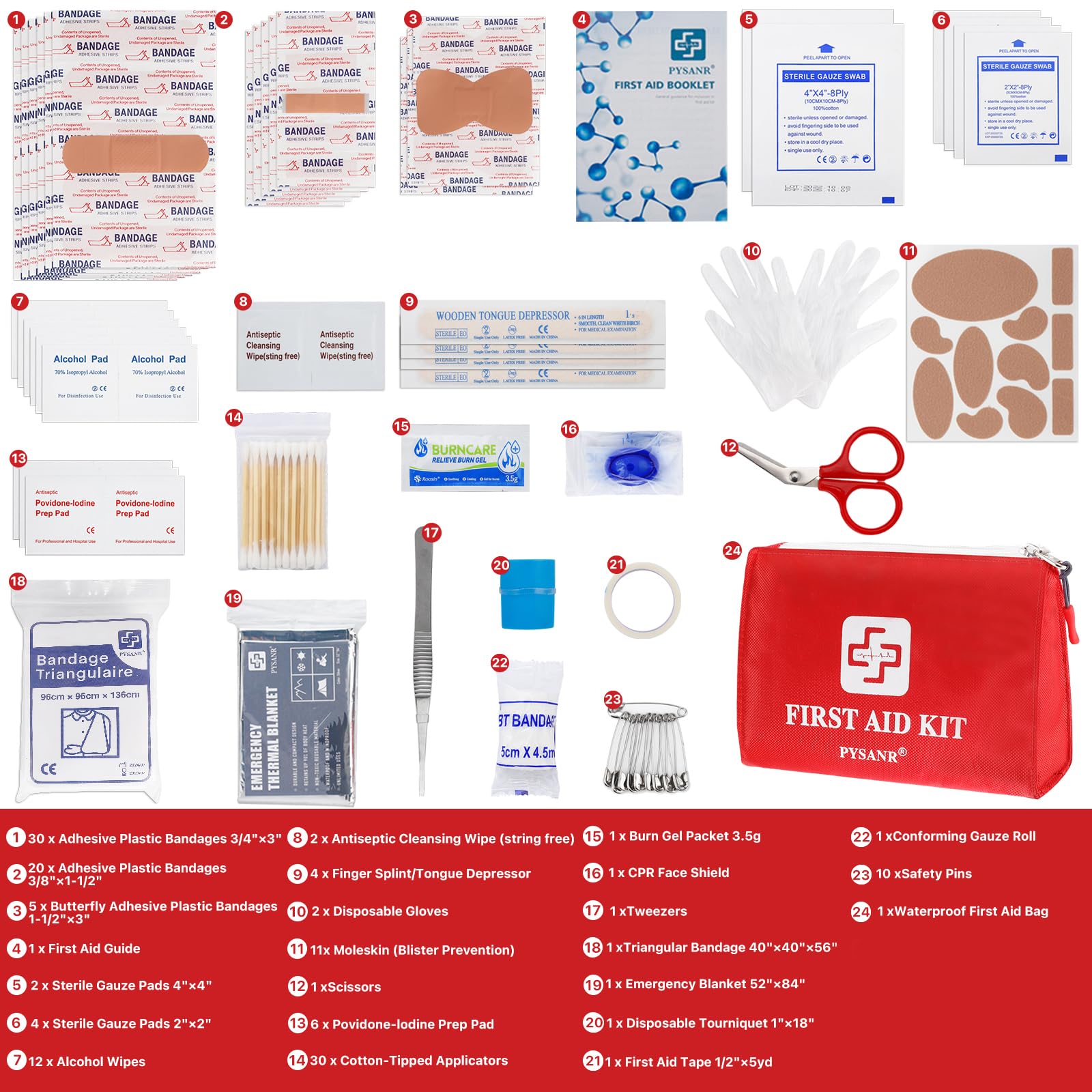 Small First Aid Kit, 150 Piece with Foil Blanket & Scissors, Mini First Aid Bag for Emergency, Home, Camping, Travel, Sports, Office, Outdoor, Car, School