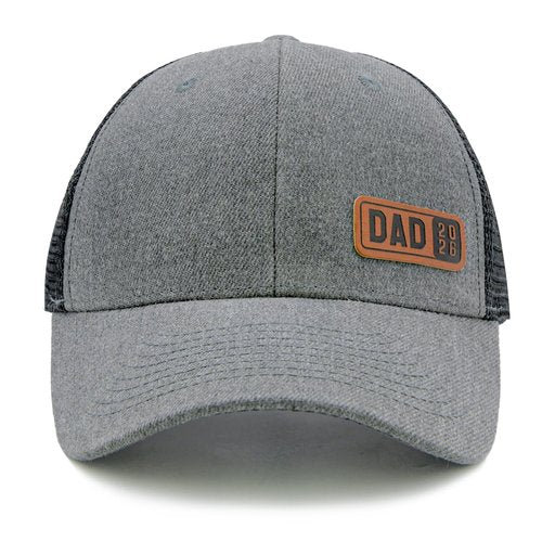 HAFOUXIGM Dad Est 2026 Trucker Hat for First Time Dad, Gifts for New Daddy Husband from Daughter Son Wife, Grey