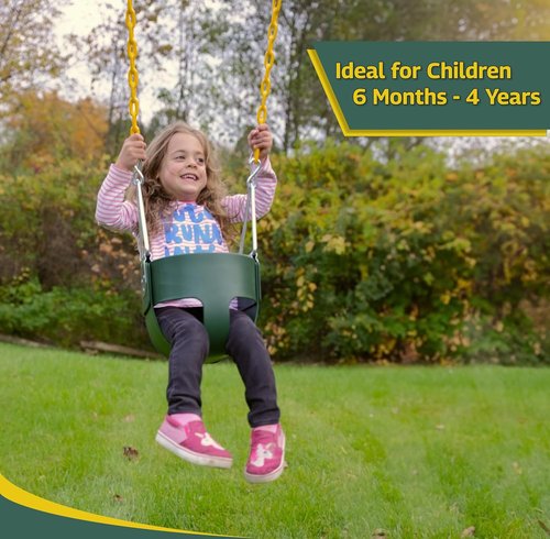 Eastern Jungle Gym Full Bucket Toddler Swing Seat - Durable Coated Chains | Set of 2