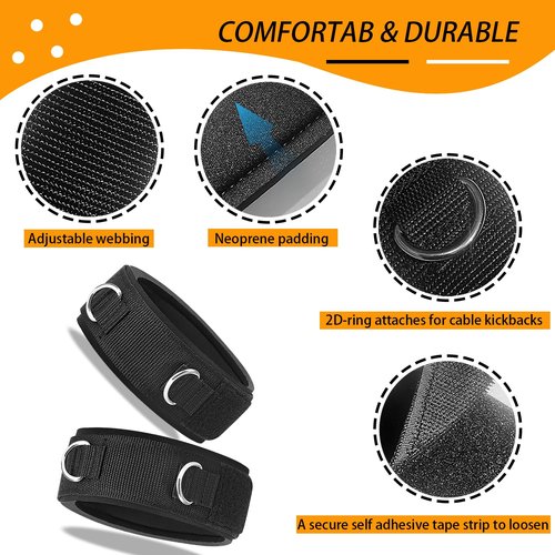 SYIGICE 2D Ring Thigh Strap, High Leg Lift Fitness Exercise Accessories, Adjustable Running Football Training Rope Taekwondo Training Band 1 Pair