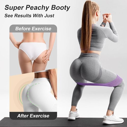 FitTrendz Resistance Bands - Non-Slip Elastic Fabric for Legs & Butt | 3 Levels Loop Workout Set for Women