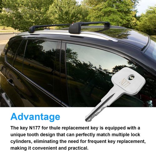 Hugexpen N177 Key Replacement for Thule Rack Core, Key Cylinder for Bike Rack Lock, Roof Cargo Lock, Roof Rack Locks, Cross Bars, Towers, Ski Rack Etc