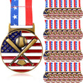 Regine Switzerland 30-Piece Patriotic Gold Medals Set - American Flag Neck Ribbons for Sports Awards