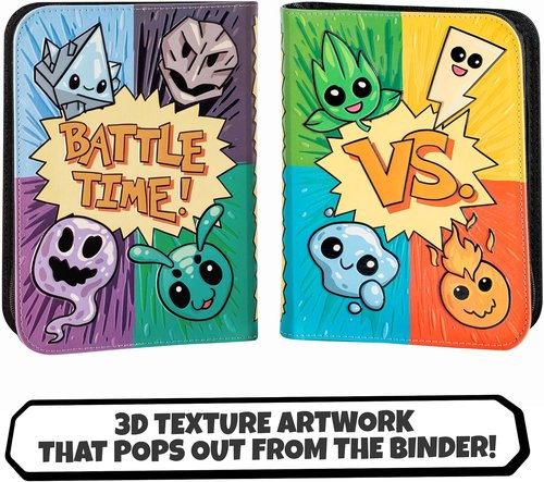 3D Card Binder for Pokémon - Stunning PU Leather Design with Zipper | Holds 160 Cards with 4 Pocket Pages