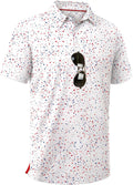 ZITY Men's Golf Polo Shirt - Short Sleeve Moisture-Wicking Performance | Casual Print Patterns