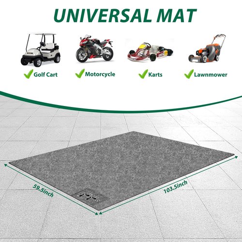 10L0L Golf Cart Premium Garage Floor Mat-Waterproof Anti-Slip Thickened Mat for Golf Cart Motorcycle Mower ATV UTV Parking Mat-106in x 59in
