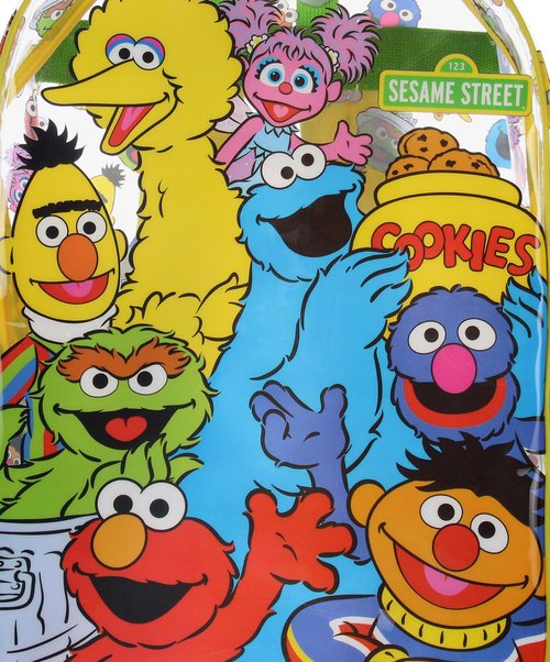INTIMO Sesame Street Elmo Big Bird Cookie Monster Clear Travel Backpack For Daily Use 16"