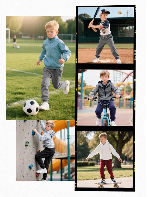 Aocku 4 Pack Boys Sweatpants Joggers Cotton Athletic Sweatpants Youth Joggers Pants with Pocket Drawstring Set A M