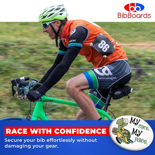 BibBoards Safety Lock Race Bib Clips - Secure Snap & Lock Fasteners for Runners | 4 Pack