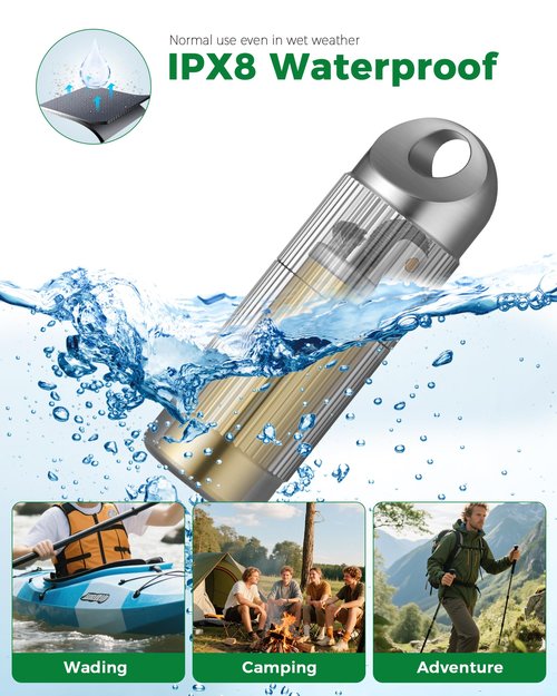 IUMIUN Titanium Waterproof Refillable Kerosene Lighter- Compact Survival Lighter with Built-in Keychain Pill Holder for Outdoor Camping,for Men Gift (Fuel not Included) (1)