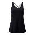 Franklin Sports Women's Sports Tank Top - White Athletic Lattice Back Tank Top for Pickleball, Tennis, Golf + Other Sports - Comfortable Relaxed Fit Spandex Blend - Women's Small - Black