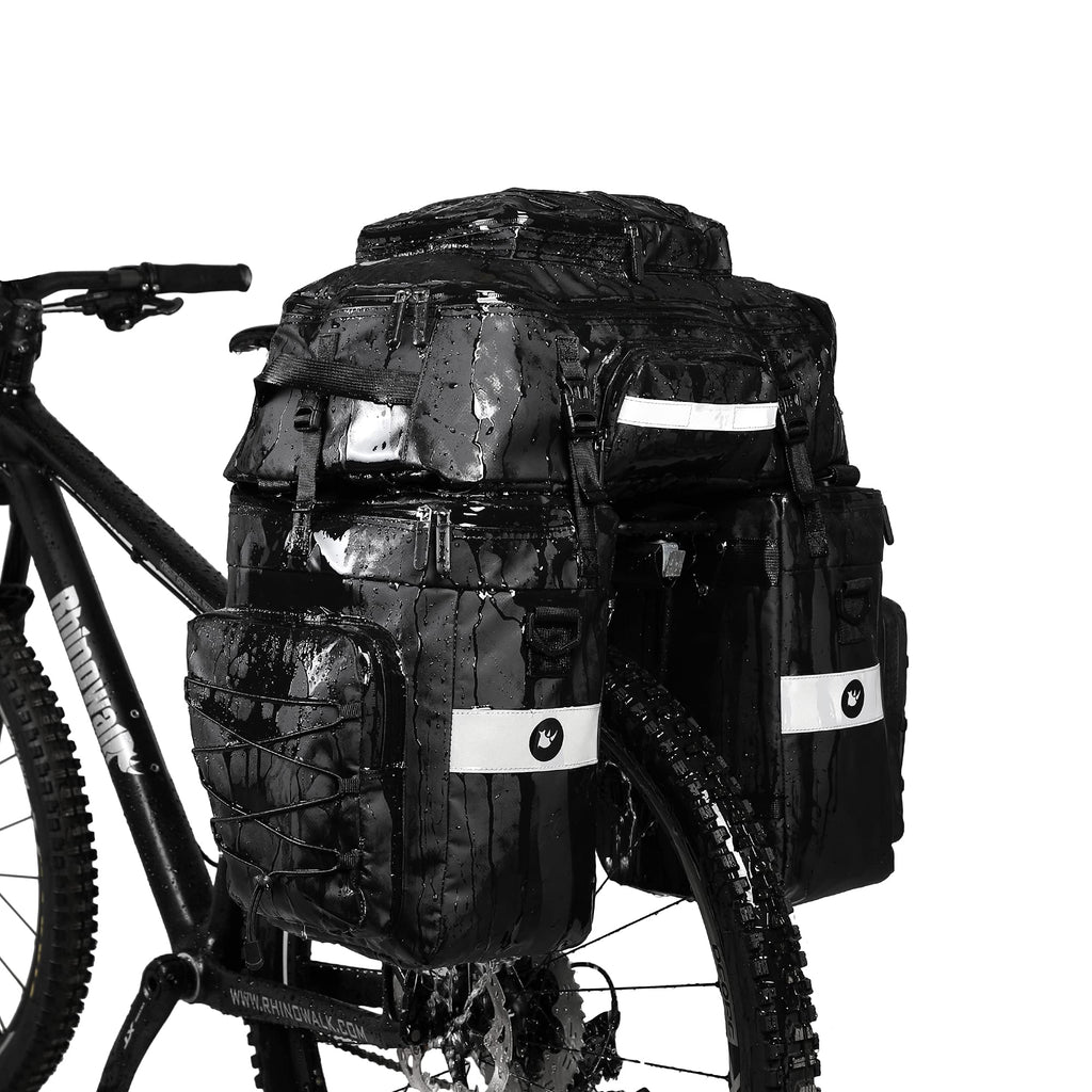 Rhinowalk 3 IN 1 Bike Pannier Bag Multifunctional Bicycle Rear Rack Carrier Bag Backpack with Raincover