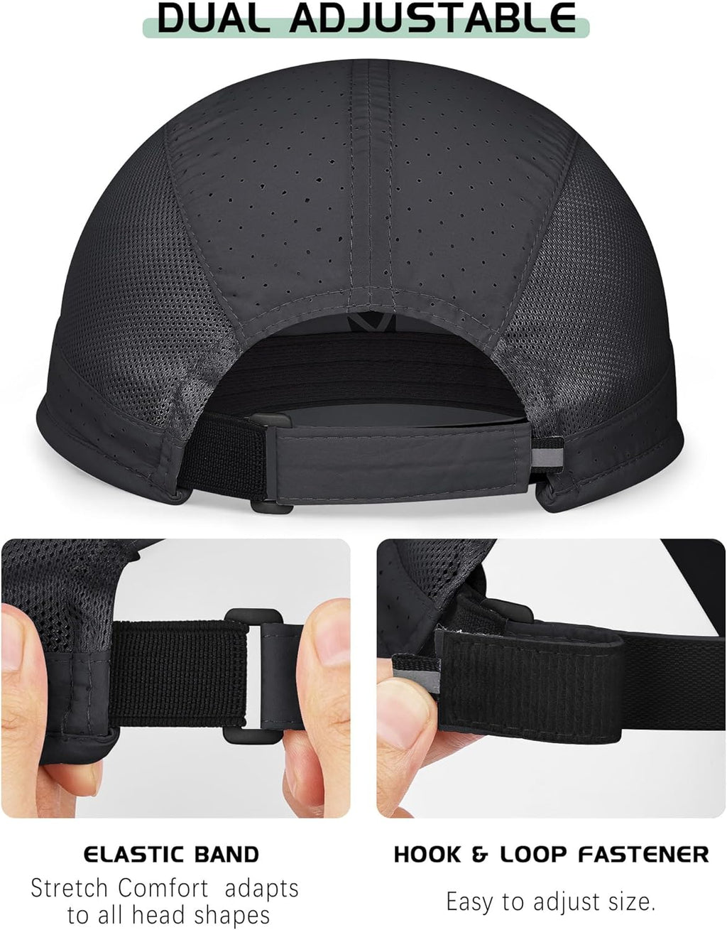 YANIKY Running Hat - Quick-Dry Lightweight Baseball Cap with UPF 50+ Protection | Reflective & Breathable