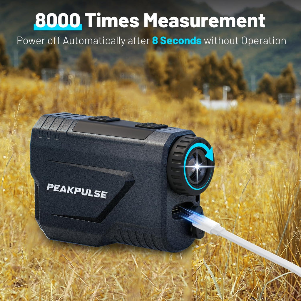 PEAKPULSE Hunting Range Finder - 1700 Yards Rangefinder with 7X Magnification & Angle Compensation