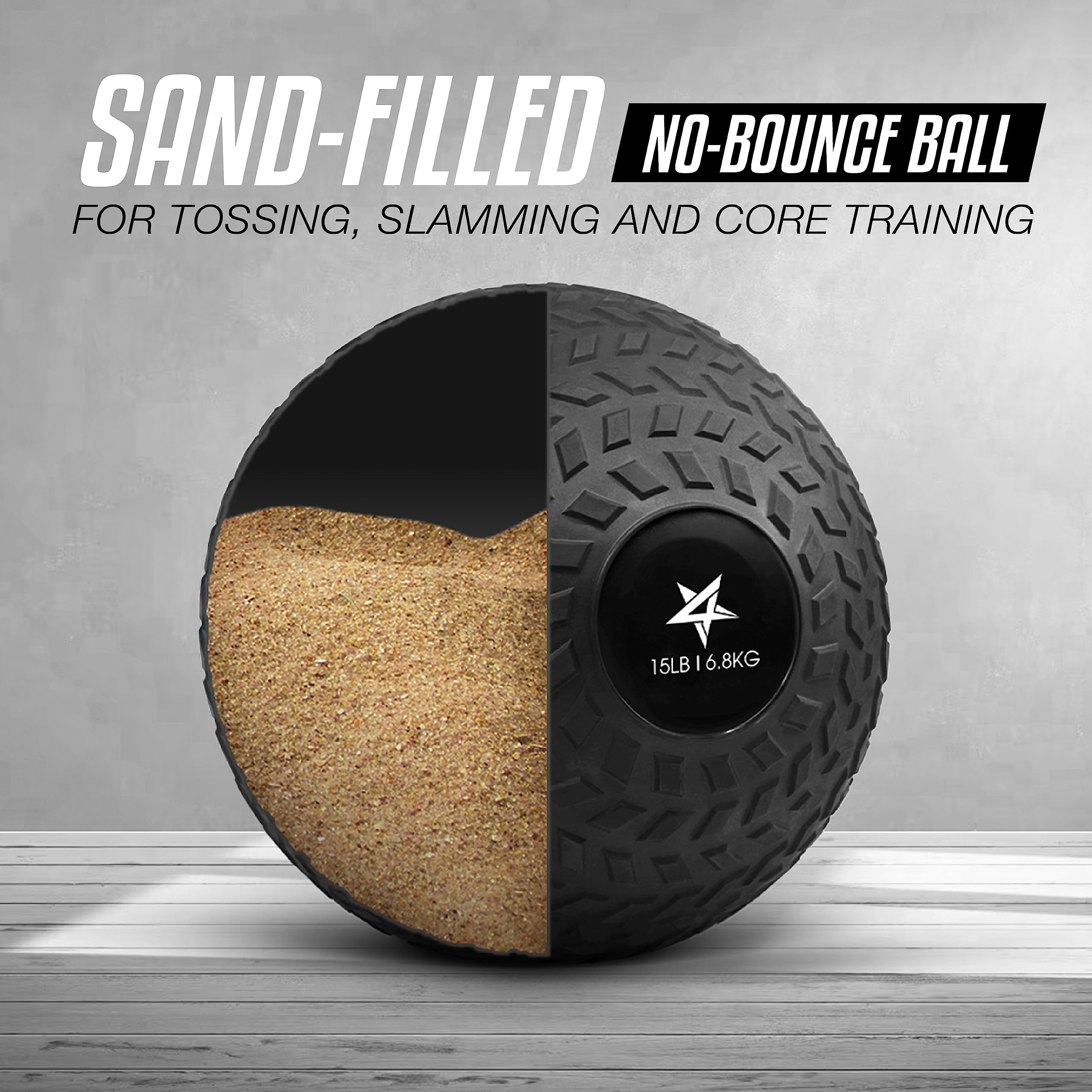 Yes4All Slam Ball, No-Bounce Ball for Exercise, Cross Training and Core Strength Workout